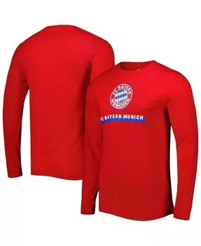 Мужская фирменная красная футболка с длинным рукавом bayern munich exploit с длинным рукавом Fanatics, красный