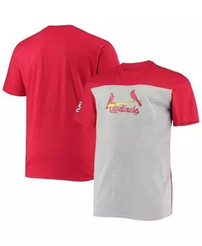 Мужская фирменная красная и серая футболка st. louis cardinals big and tall с цветными блоками Fanatics, мульти