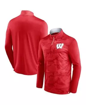Мужская фирменная красная куртка wisconsin badgers depth chart с жаккардовым камуфляжным принтом и молнией на четверть Fanatics, красный