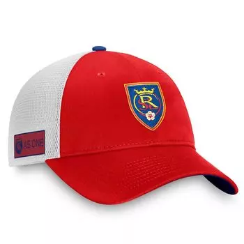 Мужская фирменная красно-белая кепка Fanatics Real Salt Lake Iconic Trucker Snapback