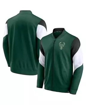 Мужская фирменная куртка hunter green milwaukee bucks league с молнией во всю длину, лучшая производительность Fanatics, темно-зеленый