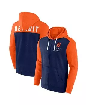 Мужская фирменная меланжевая темно-оранжевая толстовка с капюшоном detroit tigers blown away с молнией во всю длину Fanatics, мульти