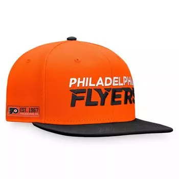Мужская фирменная оранжево-черная кепка Fanatics Philadelphia Flyers Iconic Snapback с цветными блоками