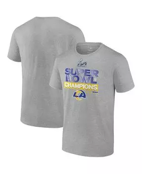 Мужская фирменная серая футболка Los Angeles Rams Super Bowl LVI Champions Locker Room Trophy Collection Fanatics, серый