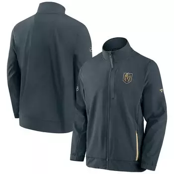 Мужская фирменная серая куртка Vegas Golden Knights Authentic Pro Rink Coaches с молнией во всю длину Fanatics