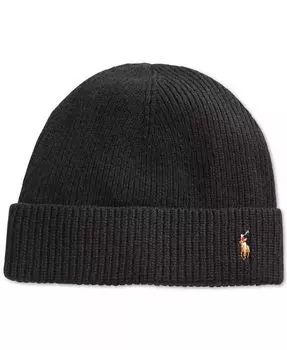 Мужская фирменная шляпа с манжетами Polo Ralph Lauren, черный