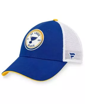 Мужская фирменная сине-белая кепка St. Louis Blues Iconic Gradient Trucker Snapback Fanatics