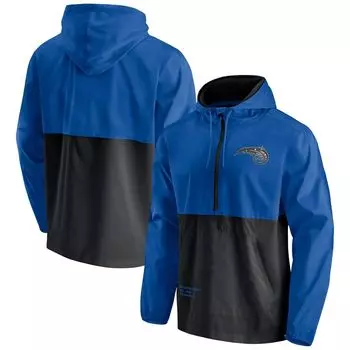 Мужская фирменная синяя/черная куртка с капюшоном Orlando Magic Anorak Block Party, ветровка с половиной молнии Fanatics