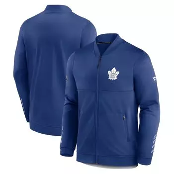 Мужская фирменная синяя куртка с молнией во всю длину в раздевалке Toronto Maple Leafs Fanatics