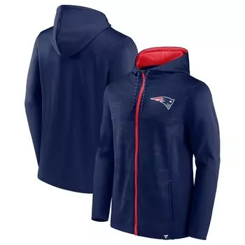 Мужская фирменная темно-красная толстовка с капюшоном New England Patriots с молнией во всю длину Fanatics