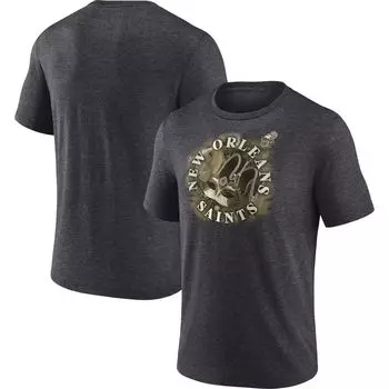 Мужская фирменная темно-серая футболка New Orleans Saints Sporting Chance Tri-Blend Fanatics