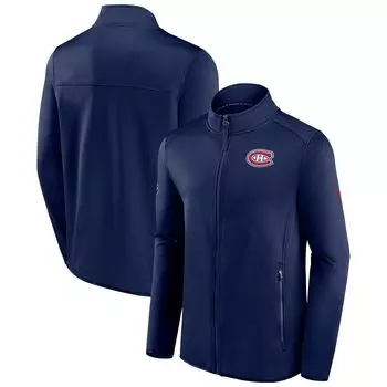 Мужская фирменная темно-синяя флисовая куртка с молнией во всю длину Montreal Canadiens Authentic Pro Rink Fanatics