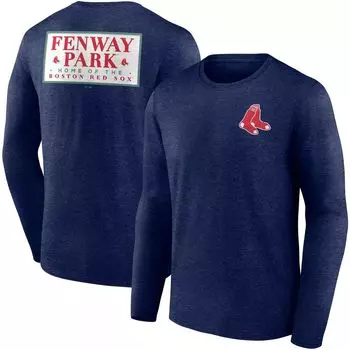Мужская фирменная темно-синяя футболка Boston Red Sox Fenway Park Home Hometown Collection с длинным рукавом Fanatics