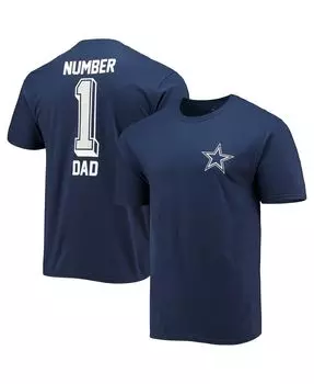 Мужская фирменная темно-синяя футболка dallas cowboys #1 dad Fanatics, синий