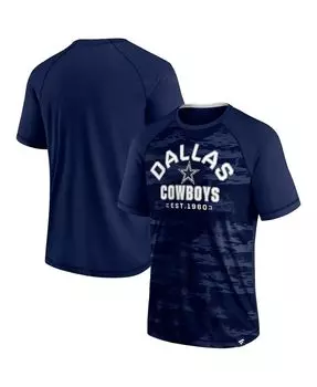 Мужская фирменная темно-синяя футболка dallas cowboys hail mary с регланами Fanatics, синий