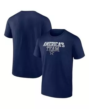 Мужская фирменная темно-синяя футболка dallas cowboys heavy hitter Fanatics, синий