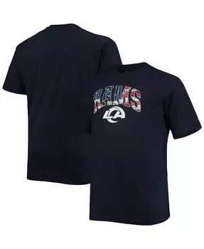 Мужская фирменная темно-синяя футболка los angeles rams big and tall 4th of july banner wave Fanatics, синий