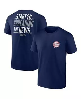 Мужская фирменная темно-синяя футболка new york yankees iconic bring it Fanatics, синий