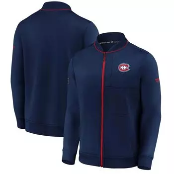 Мужская фирменная темно-синяя куртка Montreal Canadiens Authentic Pro с молнией во всю длину для раздевалки Fanatics