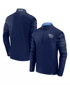Мужская фирменная темно-синяя куртка tennessee titans ringer с молнией на четверть Fanatics, синий