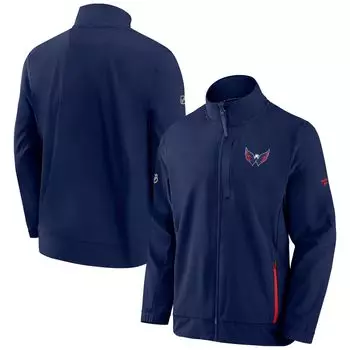 Мужская фирменная темно-синяя куртка Washington Capitals Authentic Pro Rink Coaches с молнией во всю длину Fanatics
