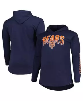 Мужская фирменная темно-синяя толстовка с капюшоном chicago bears big and tall front runner pullover Fanatics, синий