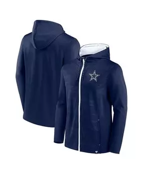 Мужская фирменная темно-синяя толстовка с капюшоном dallas cowboys ball carrier с молнией во всю длину Fanatics, синий