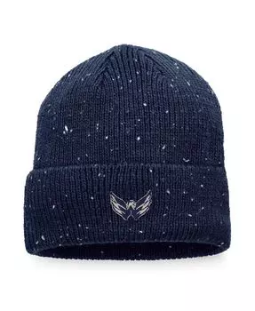 Мужская фирменная темно-синяя вязаная шапка Washington Capitals Authentic Pro Rink Pinnacle с манжетами Fanatics