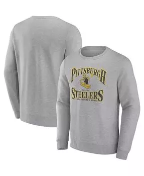 Мужская фирменная толстовка heather grey pittsburgh steelers playability pullover sweatshirt Fanatics, мульти