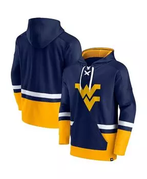 Мужская фирменная толстовка с капюшоном west virginia mountaineers first battle pullover navy Fanatics, синий