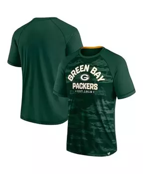 Мужская фирменная зеленая футболка green bay packers hail mary с регланами Fanatics, зеленый