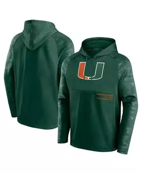 Мужская фирменная зеленая толстовка с капюшоном и регланами miami hurricanes defender Fanatics, зеленый