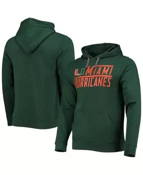 Мужская фирменная зеленая толстовка с капюшоном miami hurricanes favorite longshot pullover Fanatics