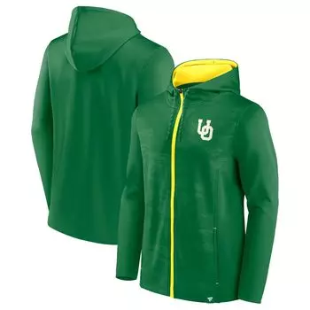 Мужская фирменная зеленая толстовка с капюшоном на молнии Oregon Ducks с молнией во всю длину Fanatics