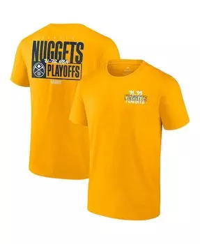 Мужская фирменная золотая футболка denver nuggets 2022 nba playoffs dunk dunk Fanatics