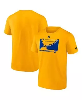 Мужская фирменная золотая футболка st. louis blues authentic pro core collection secondary Fanatics