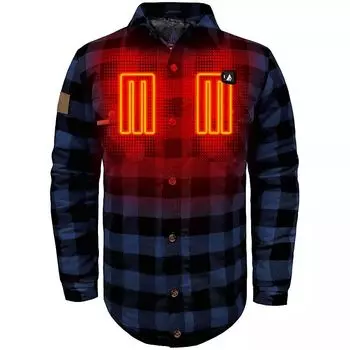 Мужская фланелевая рабочая рубашка ActionHeat с аккумулятором 5 В и подогревом, синий