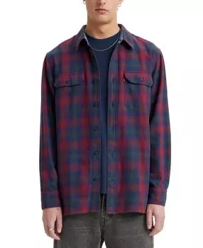 Мужская фланелевая рабочая рубашка свободного покроя с пуговицами спереди Levi's
