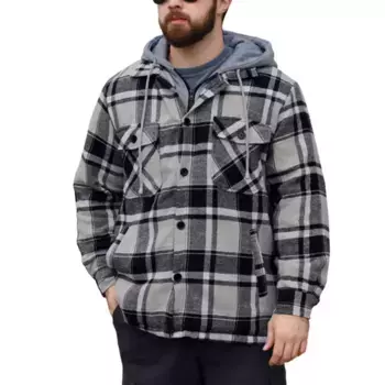 Мужская фланелевая рубашка-куртка с подкладкой из шерпы Victory Outfitters, серый