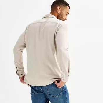 Мужская фланелевая рубашка на пуговицах Sonoma Goods For Life, цвет Oat Heather