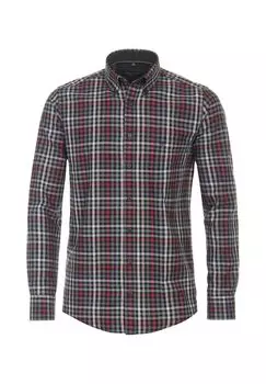 Мужская фланелевая рубашка повседневного кроя в клетку CASAMODA, цвет Mittelrot