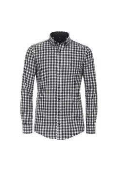 Мужская фланелевая рубашка повседневного кроя в клетку CASAMODA, темно-синий