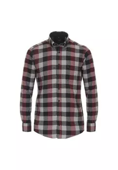 Мужская фланелевая рубашка повседневного кроя в клетку CASAMODA, цвет Dunkelrot