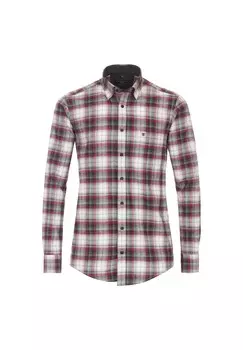 Мужская фланелевая рубашка повседневного кроя в клетку CASAMODA, цвет Dunkelrot