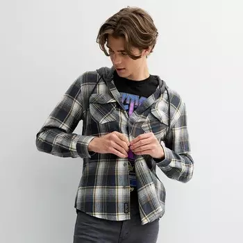 Мужская фланелевая рубашка с капюшоном Trinity Coast, черный