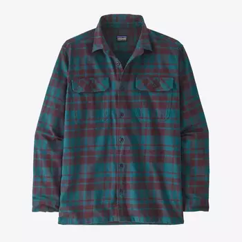 Мужская фланелевая рубашка среднего веса из органического хлопка с длинными рукавами Fjord Patagonia, цвет Ice Caps: Belay Blue