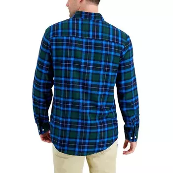 Мужская фланелевая рубашка в клетку на пуговицах в клетку Buffalo Club Room, цвет Navy Blue