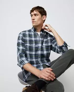 Мужская фланелевая спортивная рубашка Dustin, синий