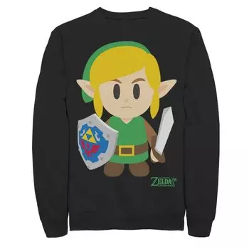 Мужская флисовая футболка Nintendo Legend Of Zelda Links Awakening Link Avatar Licensed Character, черный