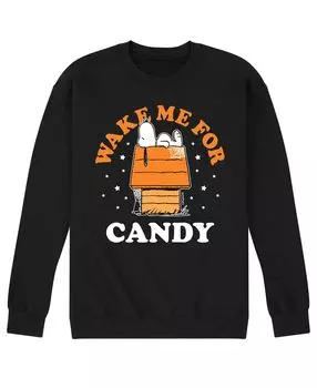 Мужская флисовая футболка peanuts wake me for candy AIRWAVES, черный